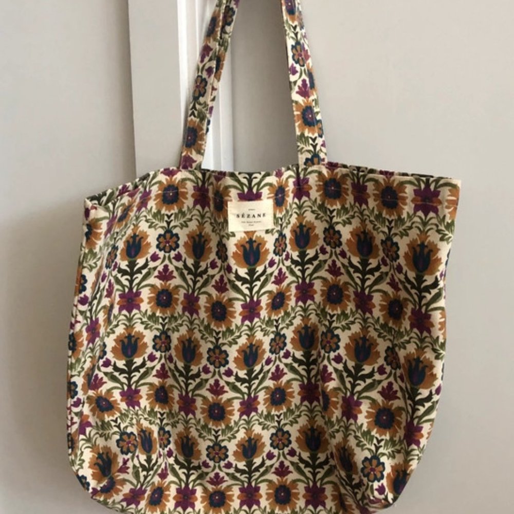Sézane floral tote bag